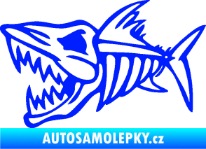 Samolepka Ryba kostra 002 levá modrá dynamic