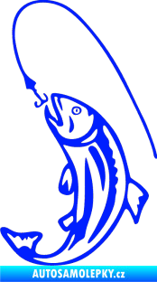 Samolepka Ryba s návnadou 003 levá modrá dynamic
