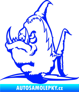Samolepka Ryba zubatá levá piraňa modrá dynamic