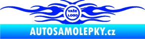 Samolepka Samolepka na zadní sklo plameny se znakem modrá dynamic
