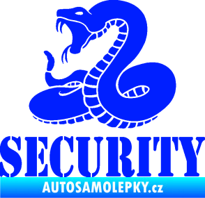 Samolepka Security hlídáno - levá had modrá dynamic
