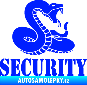 Samolepka Security hlídáno - pravá had modrá dynamic