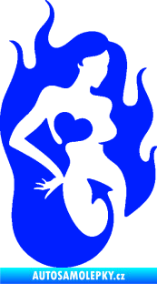 Samolepka Sexy žena 004 pravá s ďáblem v těle modrá dynamic