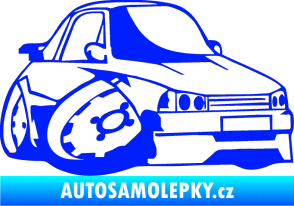 Samolepka Škoda 120 karikatura pravá modrá dynamic
