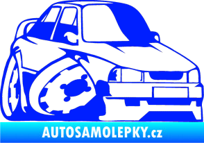 Samolepka Škoda 130 karikatura pravá modrá dynamic