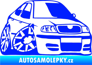 Samolepka Škoda Octavia karikatura pravá modrá dynamic