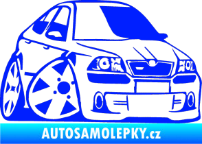 Samolepka Škoda Octavia RS karikatura pravá modrá dynamic
