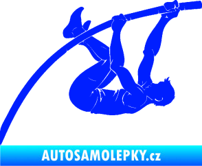 Samolepka Skok o tyči 001 pravá atletika modrá dynamic