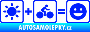 Samolepka Slunce + kolo = veselý smajlík vyjížďka na kole modrá dynamic