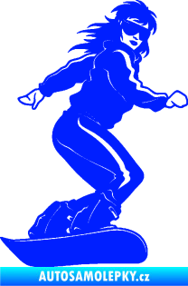 Samolepka Snowboard 036 pravá modrá dynamic