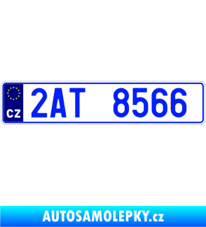 Samolepka SPZ s EU reflexní (odrazkový) podklad modrá dynamic