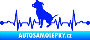 Samolepka Srdeční tep 007 levá pitbull modrá dynamic