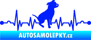 Samolepka Srdeční tep 007 pravá pitbull modrá dynamic