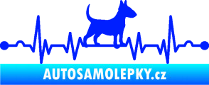 Samolepka Srdeční tep 008 pravá pes bulteriér modrá dynamic