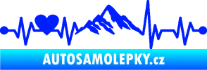 Samolepka Srdeční tep 011 hory se srdcem levá modrá dynamic