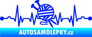 Samolepka Srdeční tep 016 pravá pletení modrá dynamic