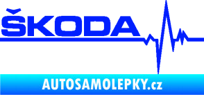 Samolepka Srdeční tep 034 levá Škoda modrá dynamic