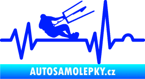 Samolepka Srdeční tep 038 pravá kiteboarding modrá dynamic
