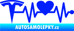Samolepka Srdeční tep 043 levá Tesla modrá dynamic