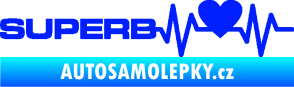 Samolepka Srdeční tep 072 levá Superb modrá dynamic