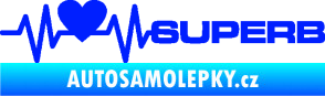 Samolepka Srdeční tep 072 pravá Superb modrá dynamic