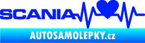 Samolepka Srdeční tep 090 levá Scania modrá dynamic
