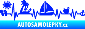 Samolepka Srdeční tep 094 pravá dovolená u moře modrá dynamic