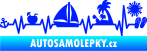 Samolepka Srdeční tep 094 levá dovolená u moře modrá dynamic