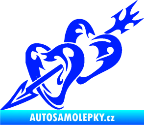 Samolepka Srdíčka 001 levá se šípem modrá dynamic