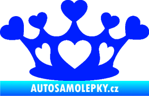 Samolepka Srdíčka korunka modrá dynamic