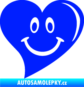 Samolepka Srdíčko 014 pravá s úsměvem modrá dynamic
