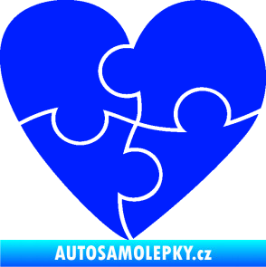 Samolepka Srdíčko 018 pravá puzzle modrá dynamic