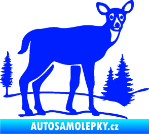 Samolepka Srna 002 pravá s krajinou modrá dynamic