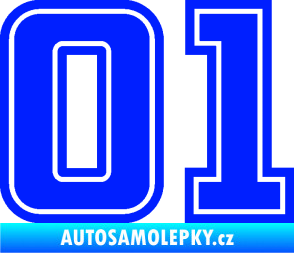 Samolepka Startovní číslo 01 typ 5 modrá dynamic
