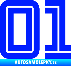 Samolepka Startovní číslo 01 typ 7 modrá dynamic