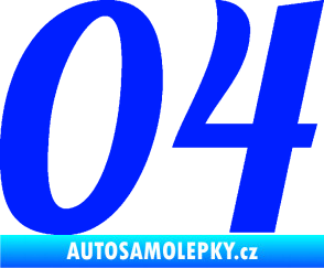 Samolepka Startovní číslo 04 typ 3 modrá dynamic