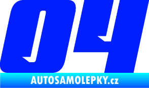 Samolepka Startovní číslo 04 typ 6 modrá dynamic
