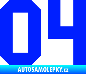 Samolepka Startovní číslo 04 modrá dynamic