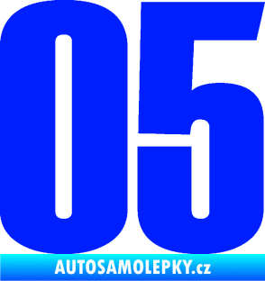 Samolepka Startovní číslo 05 typ 2 modrá dynamic