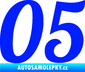 Samolepka Startovní číslo 05 typ 3 modrá dynamic