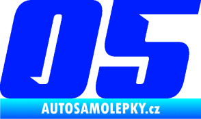 Samolepka Startovní číslo 05 typ 6 modrá dynamic