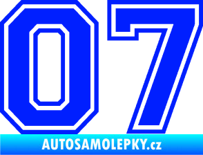 Samolepka Startovní číslo 07 typ 4 modrá dynamic