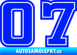 Samolepka Startovní číslo 07 typ 5 modrá dynamic