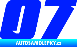 Samolepka Startovní číslo 07 typ 6 modrá dynamic