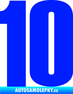 Samolepka Startovní číslo 10 typ 2    modrá dynamic