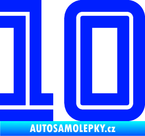 Samolepka Startovní číslo 10 typ 7 modrá dynamic