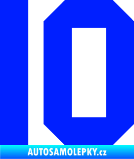 Samolepka Startovní číslo 10 modrá dynamic