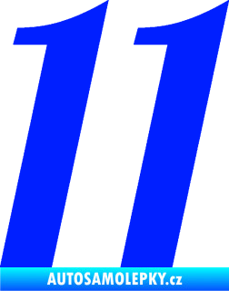 Samolepka Startovní číslo 11 typ 3   modrá dynamic