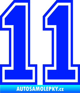 Samolepka Startovní číslo 11 typ 4 modrá dynamic