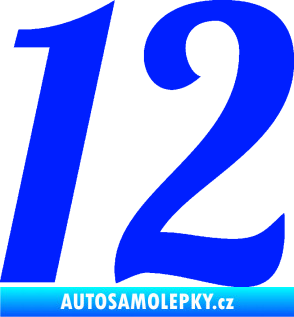 Samolepka Startovní číslo 12 typ 3    modrá dynamic
